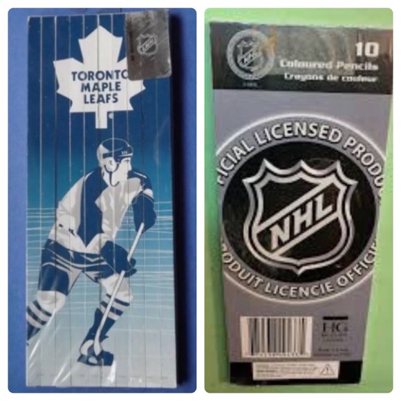 NHL TORONTO MAPLE LEAFS 10 PENCIL CRAYONS - Picture 1 of 11